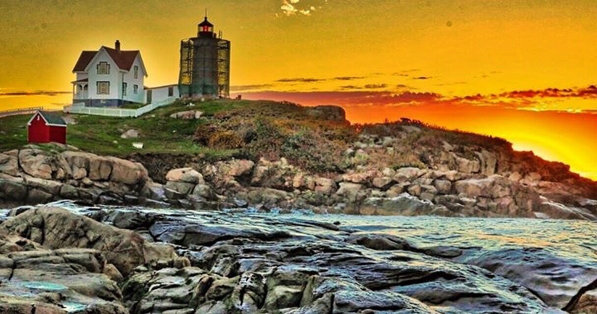 Sunrise at the Nubble Lighthouse on the Gulf of Maine