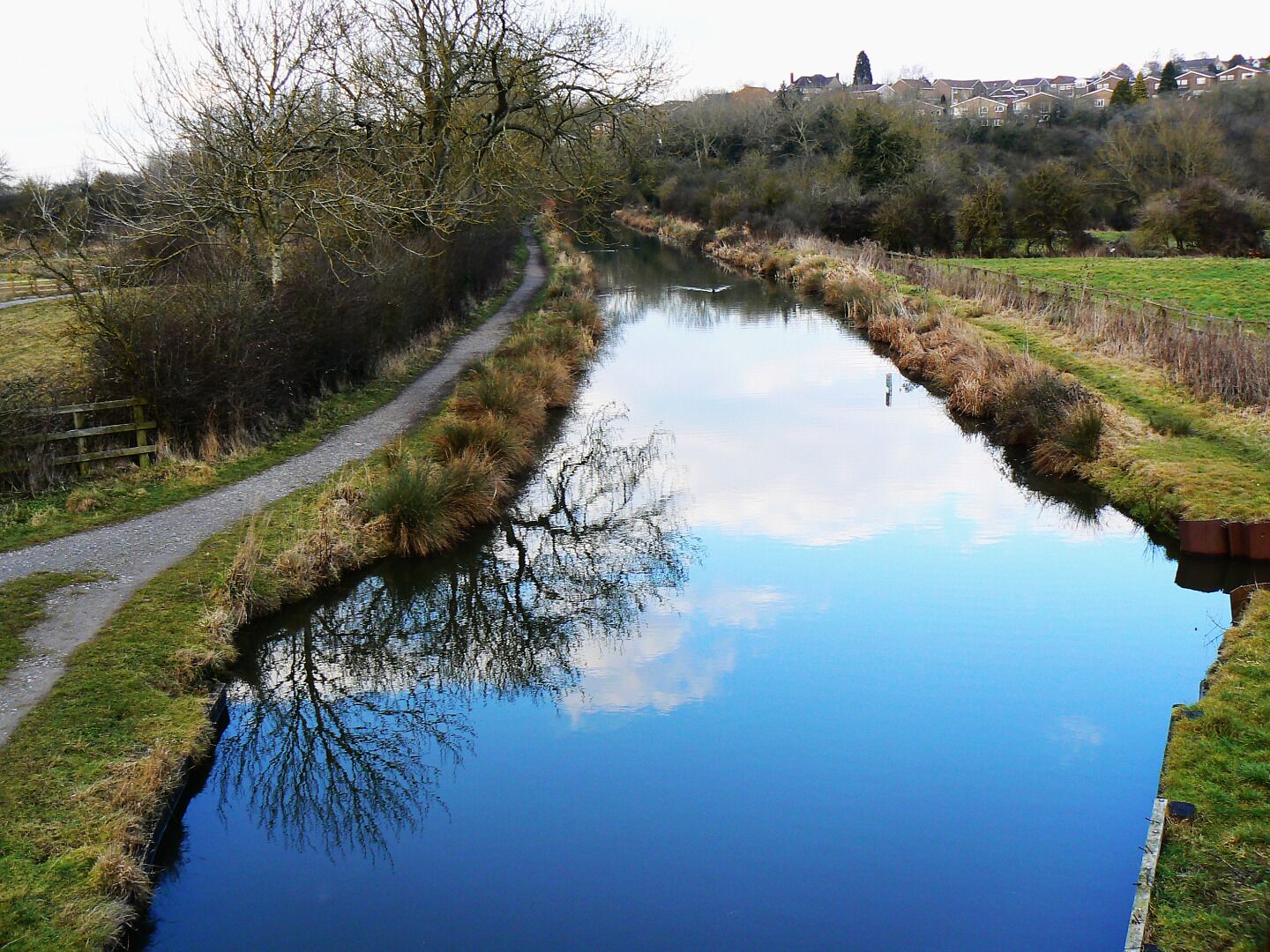 Wilts and Berks canal, south of Swindon. This stretch of the canal has been restored. For now it doesn't go anywhere as the section with water in it ends about 700 metres further on 1099292 Proposals are sometimes made to restore the canal through Swindon itself. The engineering and financial implications are considerable and it will be many years before that will take place, if it ever does.