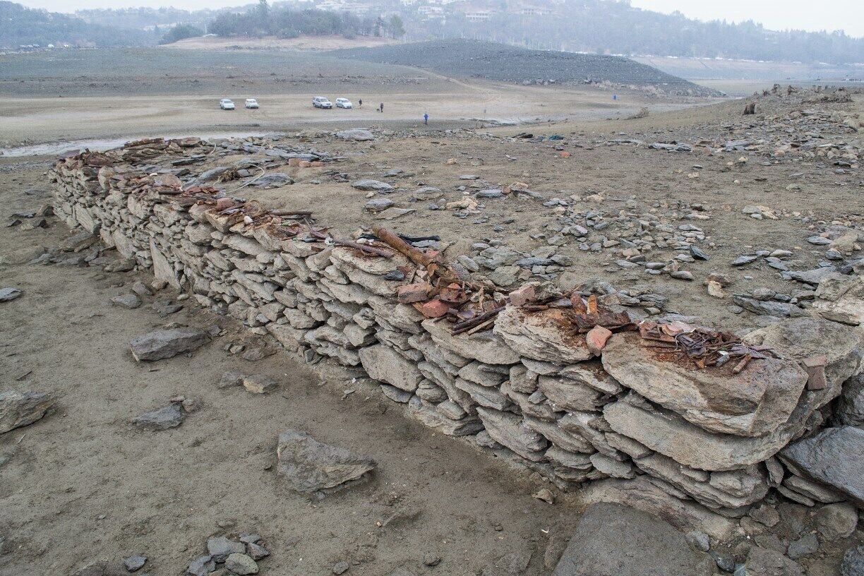 Old mining town that was flooded to create Folsom Lake.