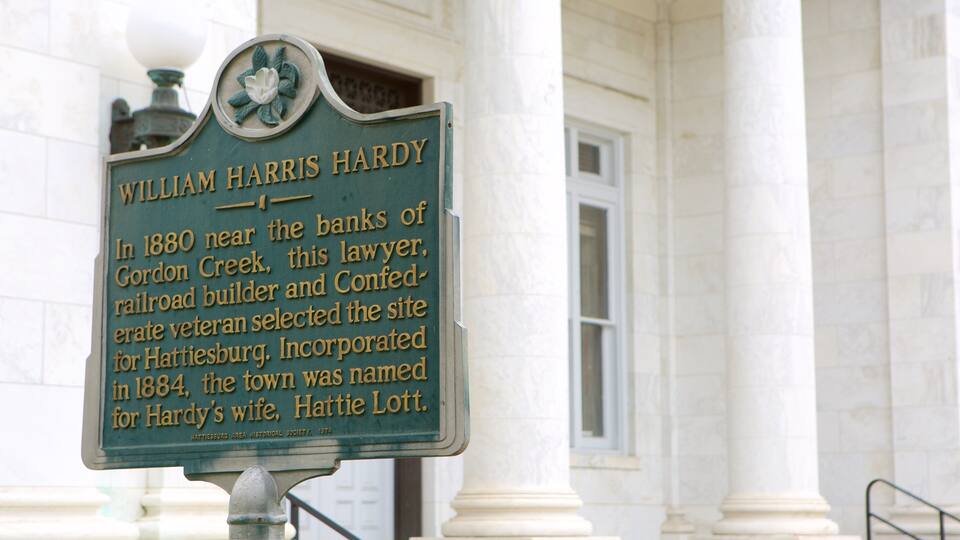A historical marker sign with text about William Harris Hardy and the town's incorporation.