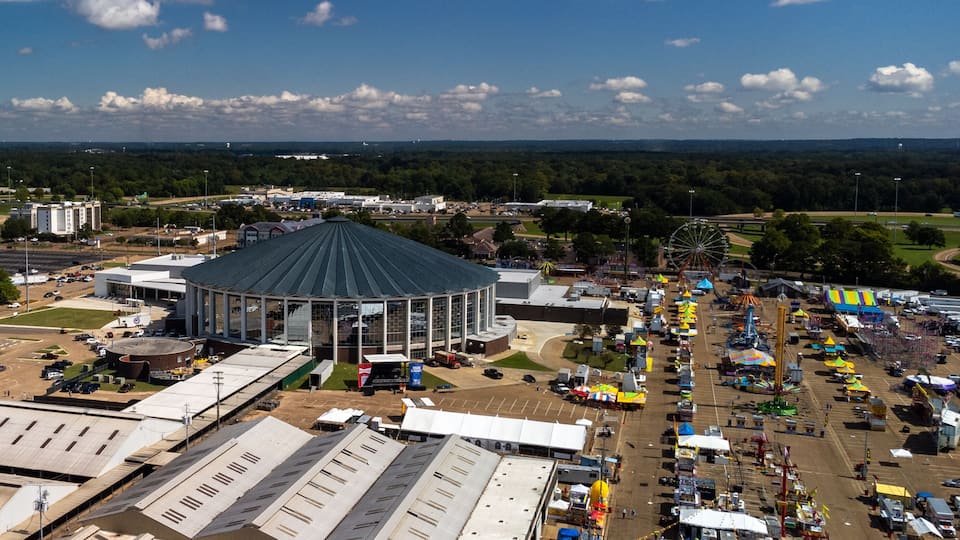 Mississippi State Fairgrounds and the Mississippi Coliseum During the State Fair in Jackson, MS