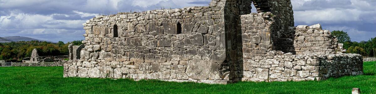 Kilmacduagh Monastic site, Gort, Co. Galway, Ireland.