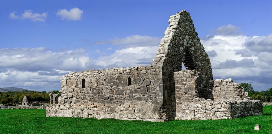 Kilmacduagh Monastic site, Gort, Co. Galway, Ireland.