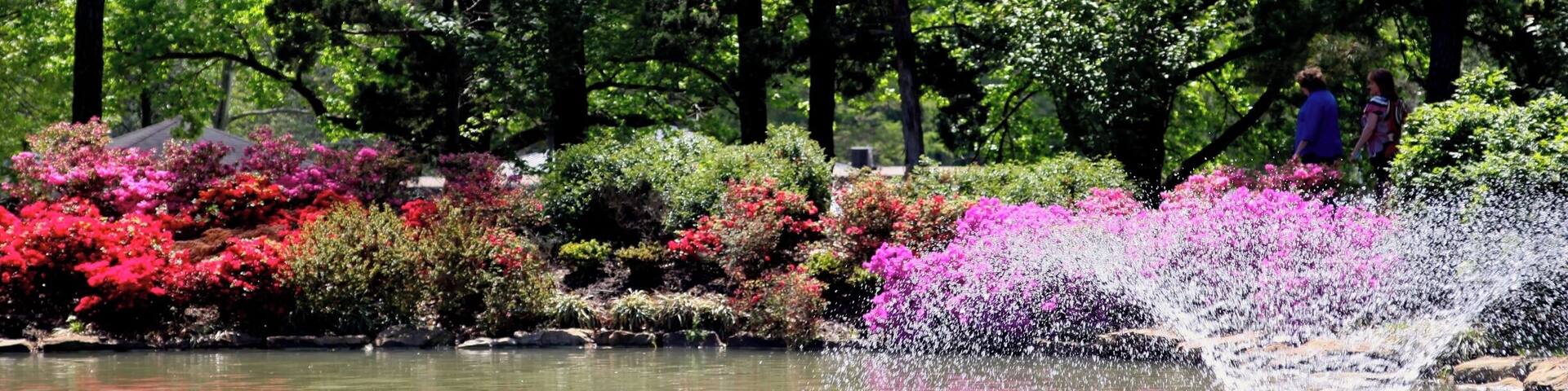 The park is lovely, with a great playground for the kids, so it is a nice place to visit year round.
Heights Park hosts an azalea festival every April and that is my favorite time in the park. The festival has included in the past; a plant sale from a local grower, buggy rides, art show, and even an orchestra. Snowcones and other treats are available. It is a great place to spend a day with family and friends.