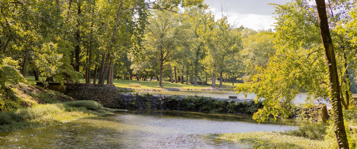 Waterfalls from a park in branson mo