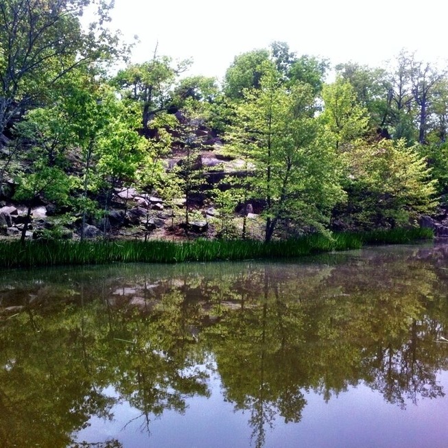 An old granite quarry that has filled with water. An beautiful spring hike around the lake got me this picture