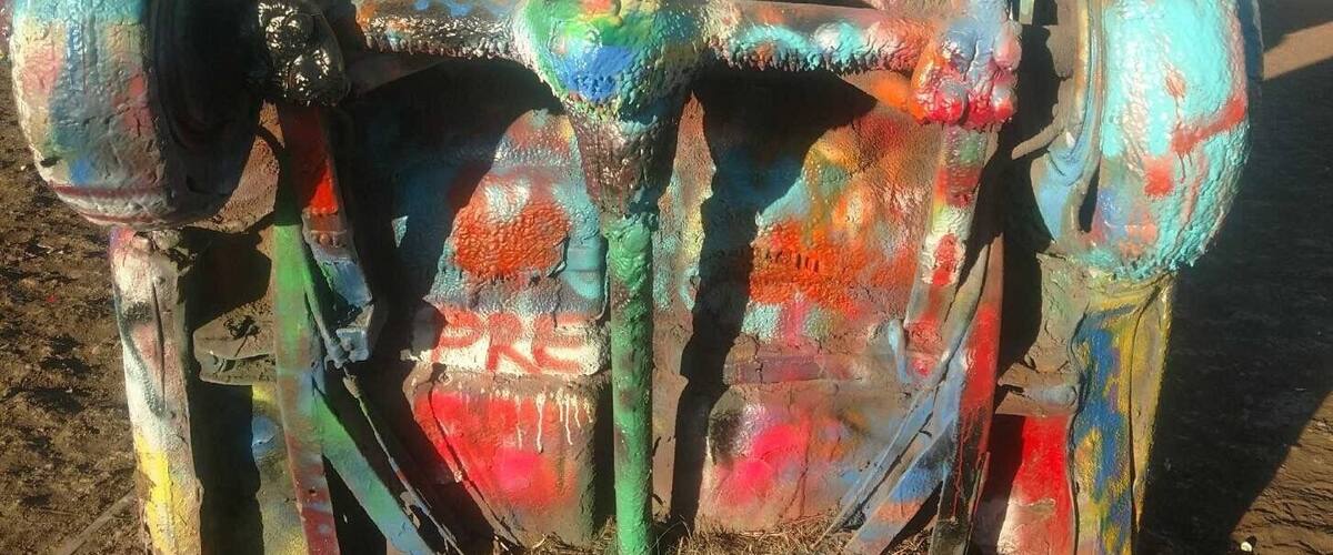 It was cold and windy. Ground was frozen. Bring some paint if u visit. You can add some to the cars.