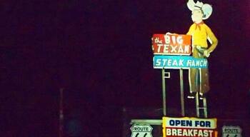 Home of the free 72 oz. steak! Opened on Route 66 in 1960 and moved to current location off Interstate 40 in 1970.