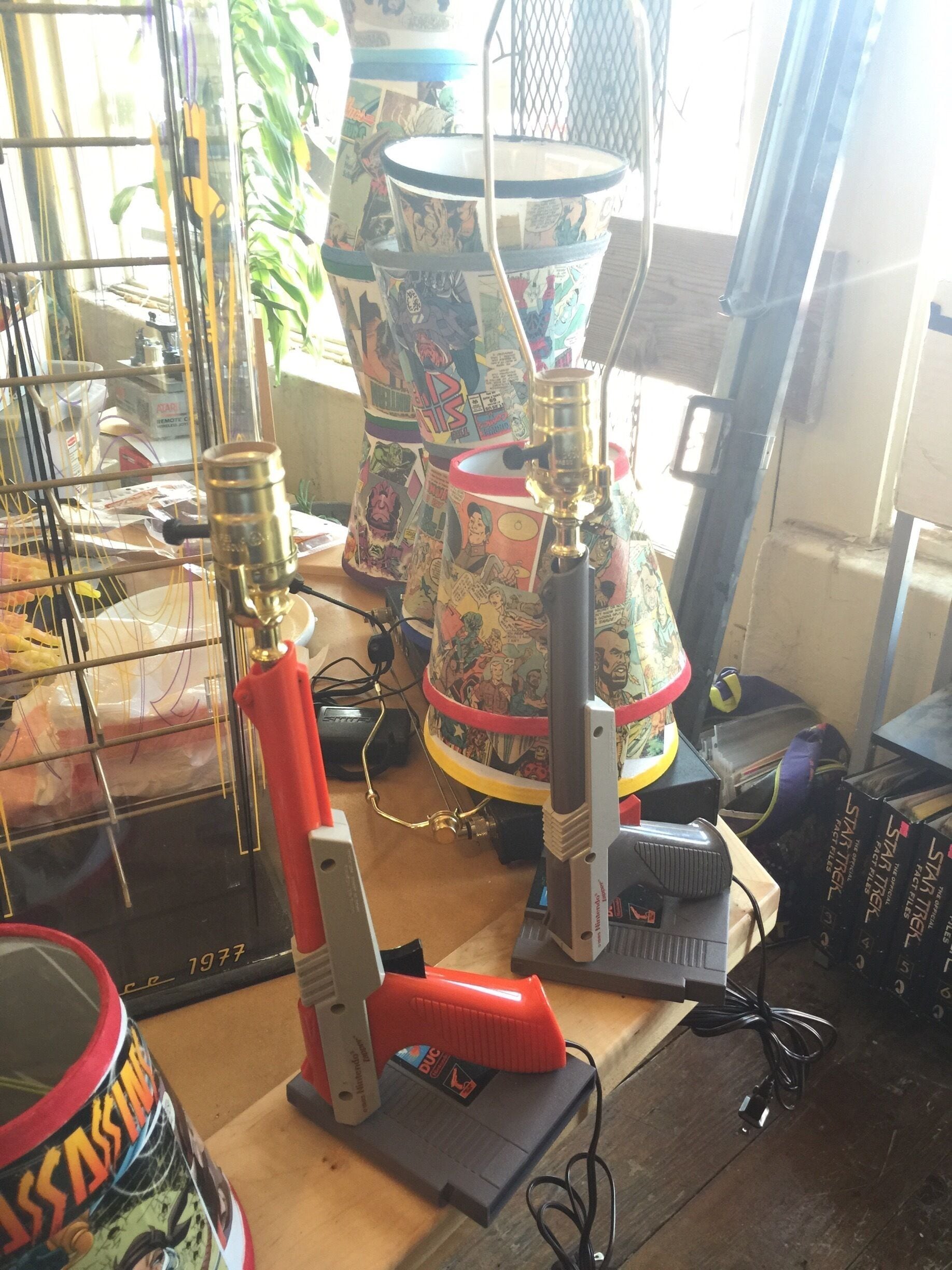 The Historic Route 66 District has a lot of antique stores, this particular specializes in displaying used video games from every console system imaginable. Even cooler are these Nintendo Duck Hunt gun lamps they custom make, you can order online too!