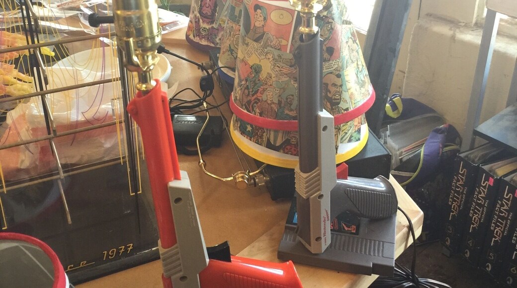 The Historic Route 66 District has a lot of antique stores, this particular specializes in displaying used video games from every console system imaginable. Even cooler are these Nintendo Duck Hunt gun lamps they custom make, you can order online too!