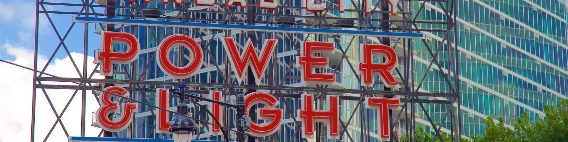 Downtown Kansas City which includes a city and signage