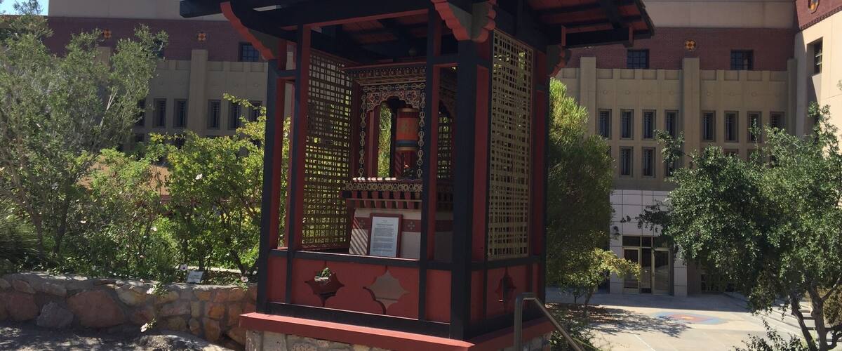 The Tibetan-influenced architecture of UTEP includes a simulation prayer wheel and quiet, contemplative gardens sprinkled throughout campus.
