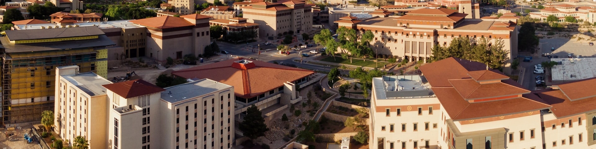 Aerial: The university of El Paso, Texas, United States of America.