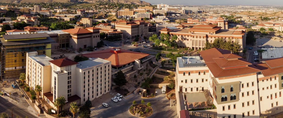 Aerial: The university of El Paso, Texas, United States of America.