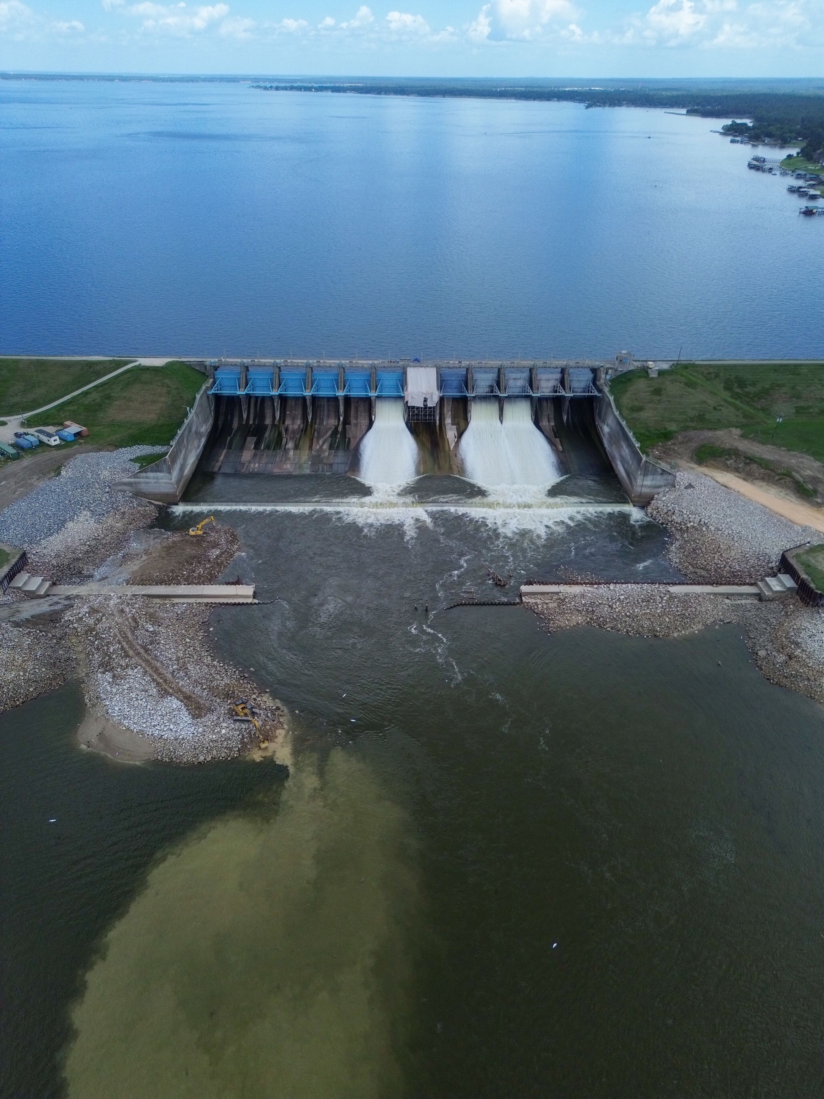 Lake Livingston Dam, the third largest lake in the State of Texas. 