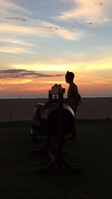 Native dancer follows the sunset