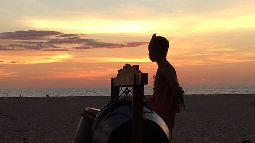 Native dancer follows the sunset
