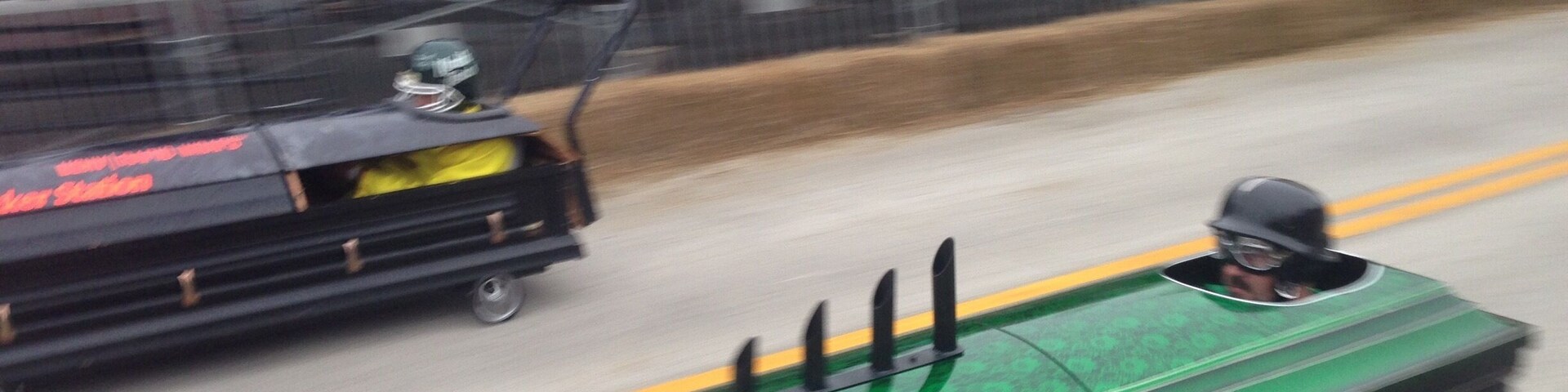 Day of the dead festival '15. Down hill coffin race!