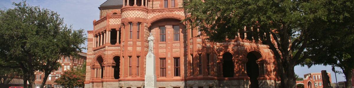 Scenic view of the famous Ellis County Courthouse located in Waxahachie, Texas