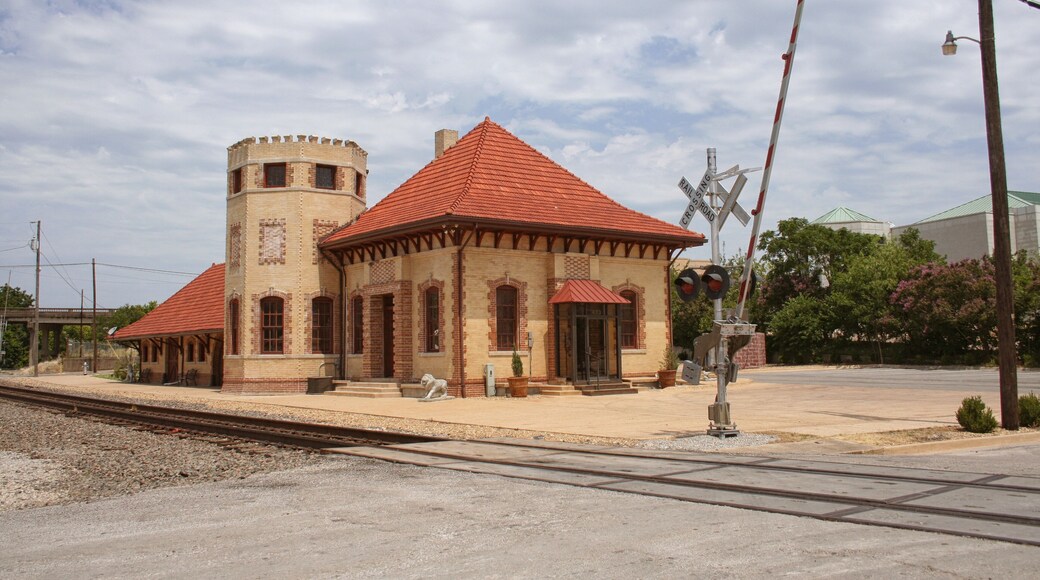 Historic Train Depot in Waxahachie, TX Cloudy Sky