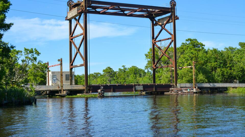Drawbridge over a Louisiana Bayou
