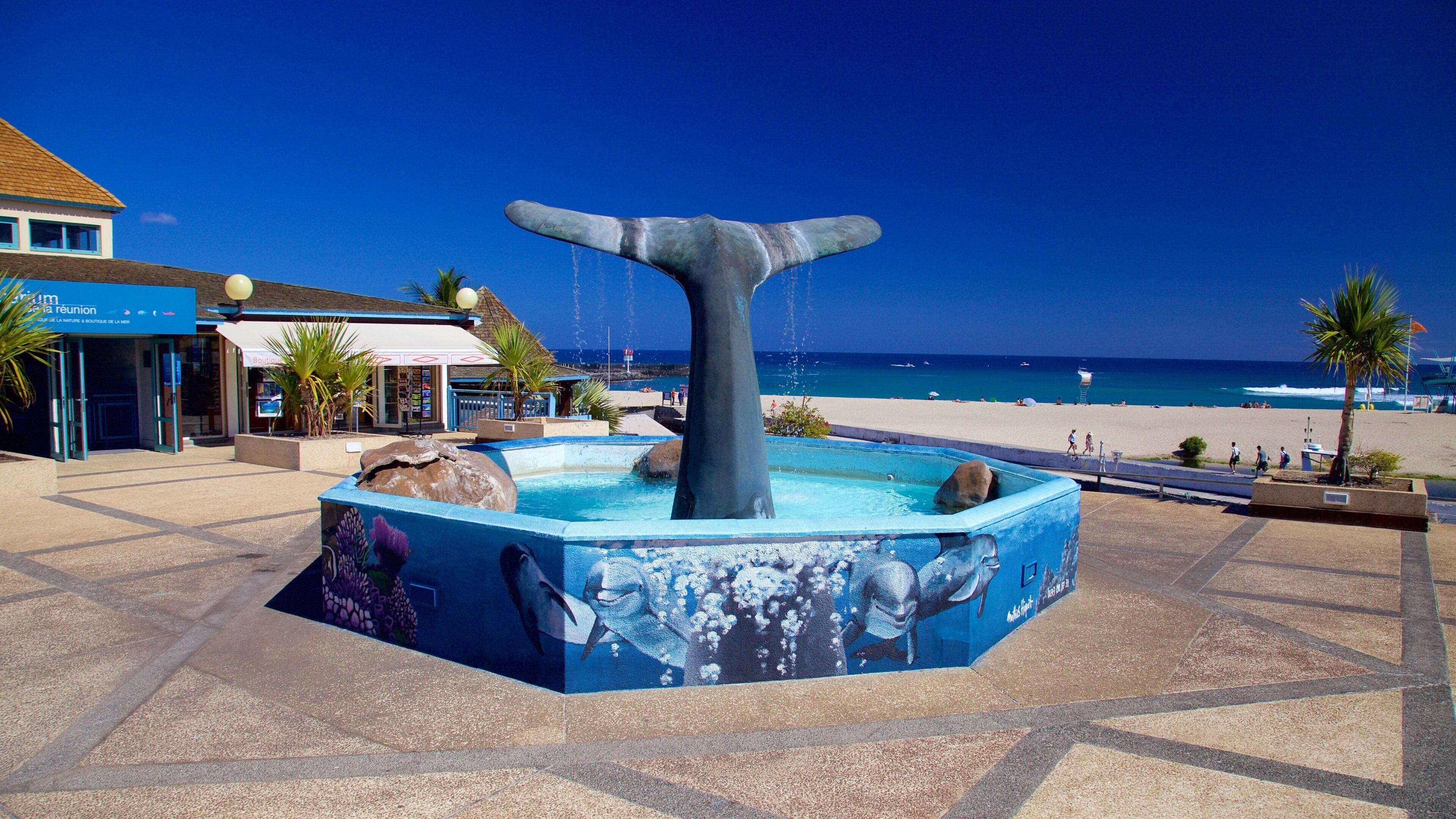 St Gilles-les-Bains som viser fjell