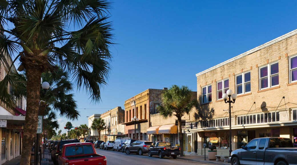 Shops on E Washington Street, Brownsville, Texas, USA