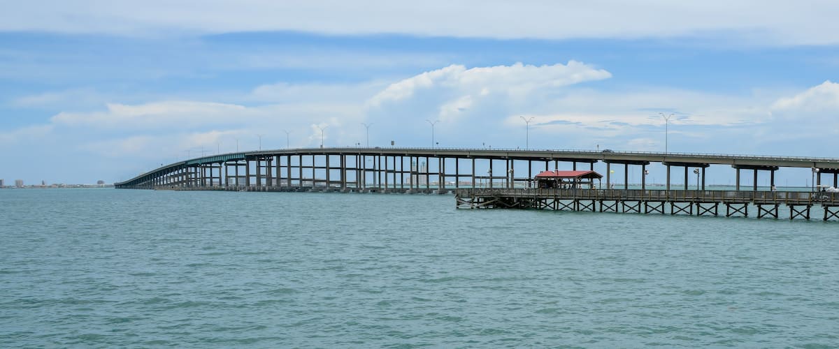 Queen Isabella Bridge going across Laguna Madre, linking South Padre Island and Port Isabel in Texas