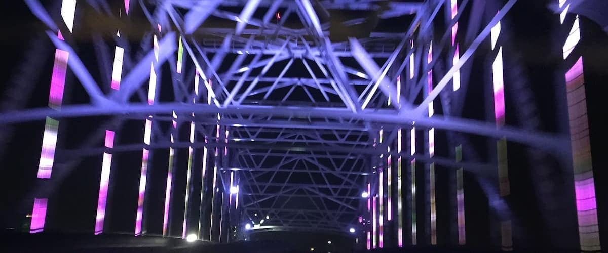 Neat way to drive into Corpus Christi, the bridge is much more illuminated in the distance. Other odd thing is all of the oil industry lights blink at the same time and there are thousands of them. Very cool.