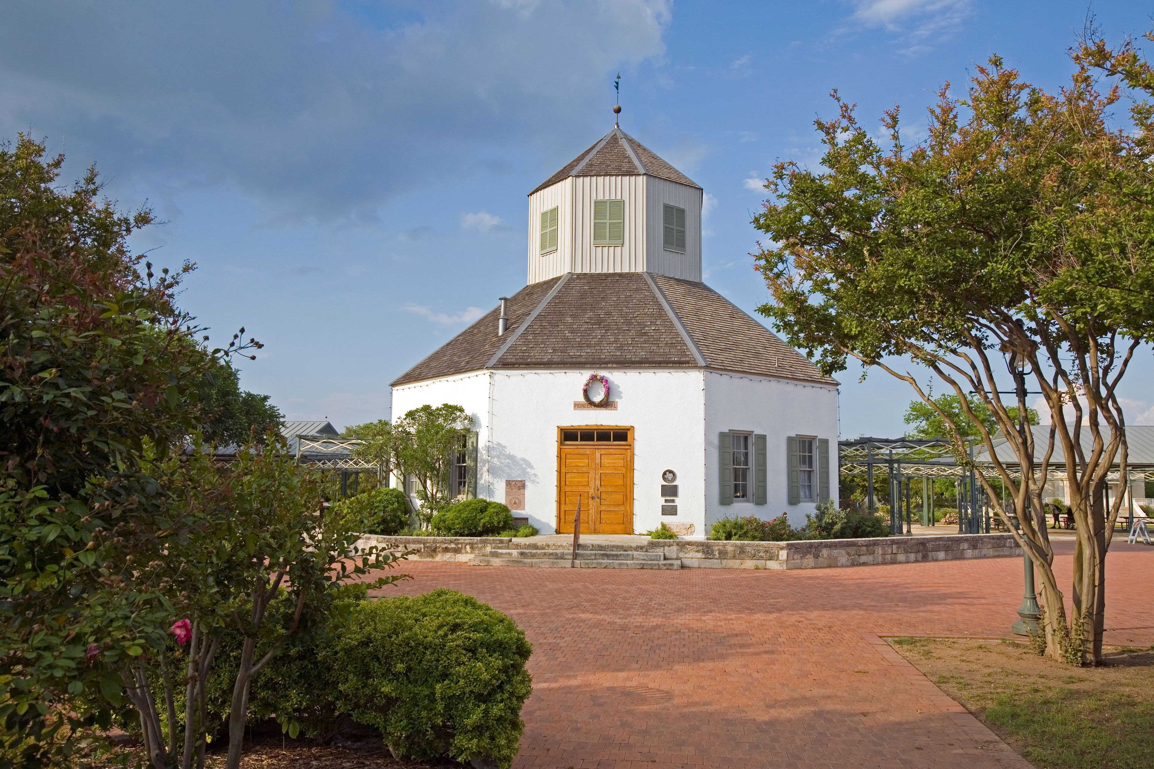 The Vereins Kirche Museum part of the Pioneer Memorial Complex located in  the center of Fredericksburg, Texas