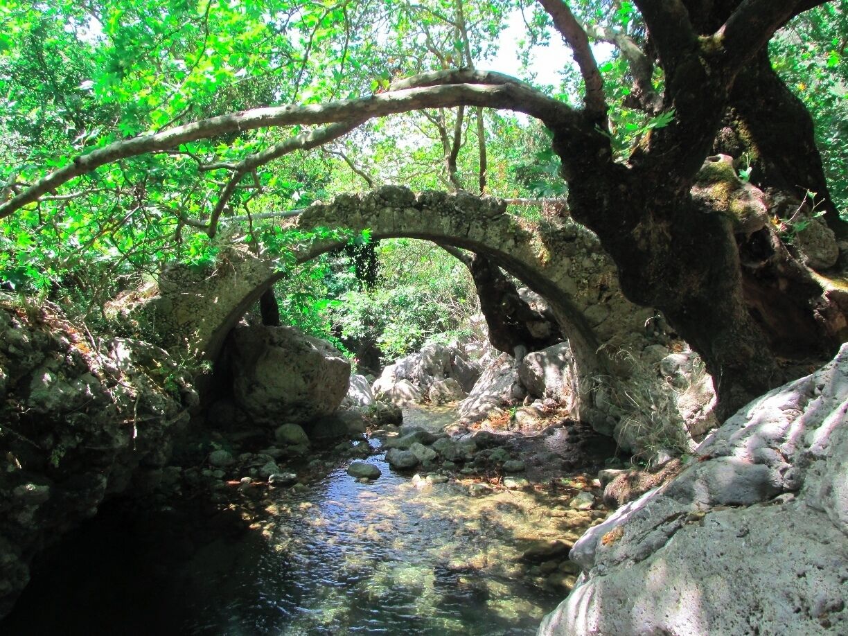 If you stay at the Youth Hostel in Plakias, the manager will share with you ideas for different hikes. This one was the River Walk, where you hike along the water to see waterfalls, pools, and at the end, this "magic" bridge.