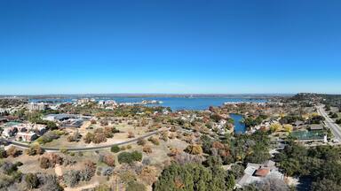 defaAerial scenes of Lake Marble Falls in the central Texas Hill Country