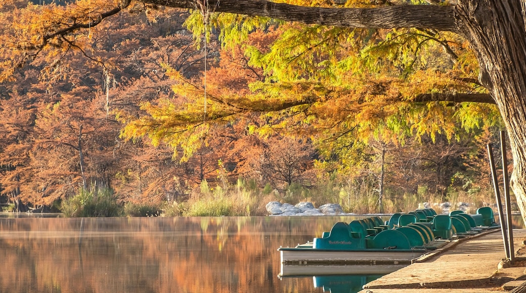 Landscapes of Texas Hill Country in the fall, autumn, season changing, outdoors, river, camping