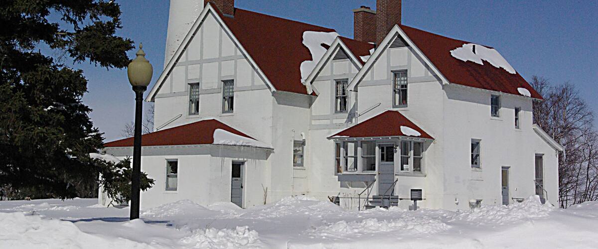 Winter in Michigan.
The Upper Peninsula is a forested region in Michigan bordering 3 of the Great Lakes and extending outward from Wisconsin. It’s connected to Michigan’s Lower Peninsula by the roughly 5-miles-long Mackinac Bridge, which spans the Straits of Mackinac. Sandwiched between the 2 peninsulas is Mackinac Island, a car-free vacation destination with the iconic 1887 Grand Hotel and the Victorian-era Fort Mackinac.