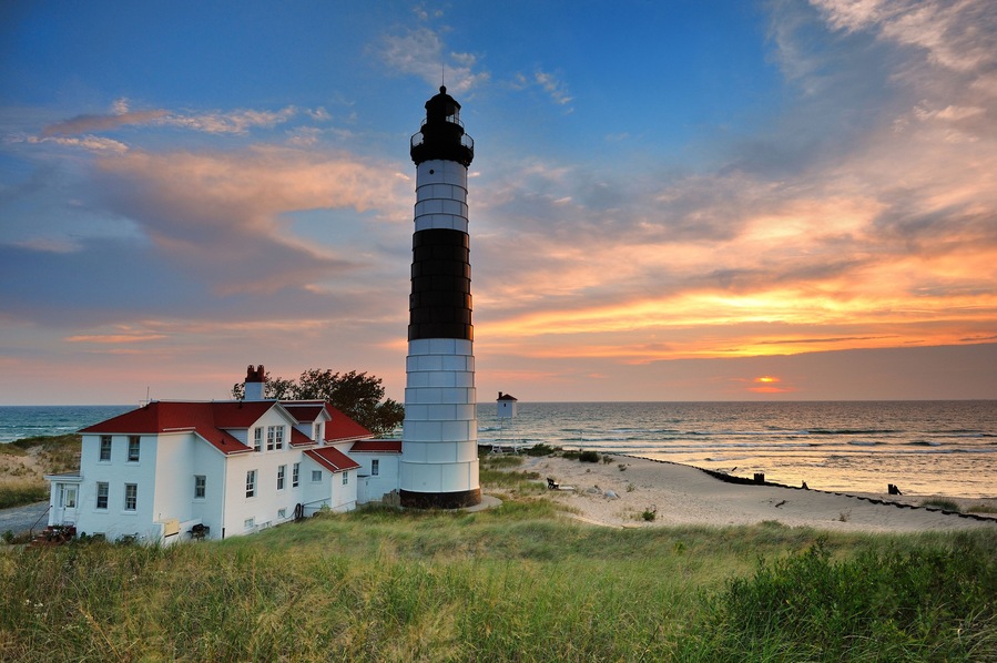 Big Sable Point Lighthouse sunset - Ludington, Michigan