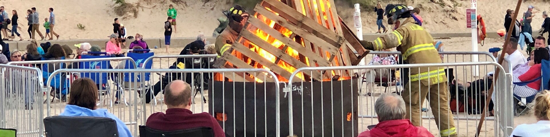 The city of Ludington hosts a monthly bonfire on the beach from 8-10pm during the summer. It is timed to be able to take in the sunset as well as the departure of the car ferry SS Badger.