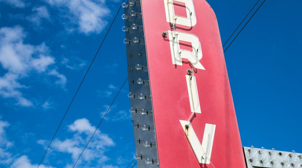 Sign for a Drive In, Litchfield, Illinois, USA. Route 66