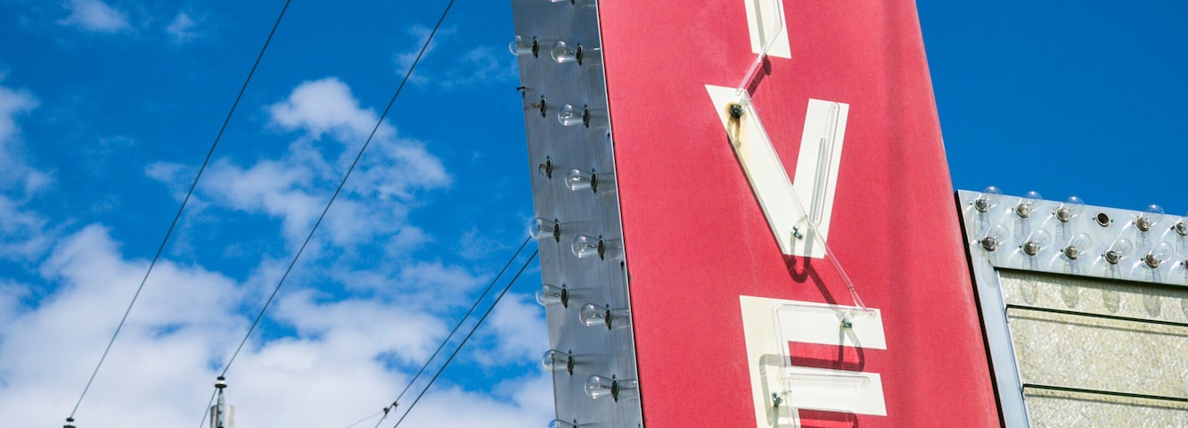 Sign for a Drive In, Litchfield, Illinois, USA. Route 66