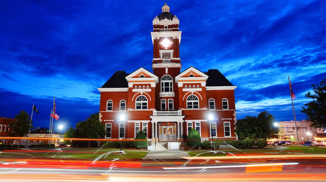 Forsyth, Georgia, USA 07 19 2024: The night landscape of Forsyth city: Forsyth is a city in and the county seat of Monroe County, Georgia, United States.