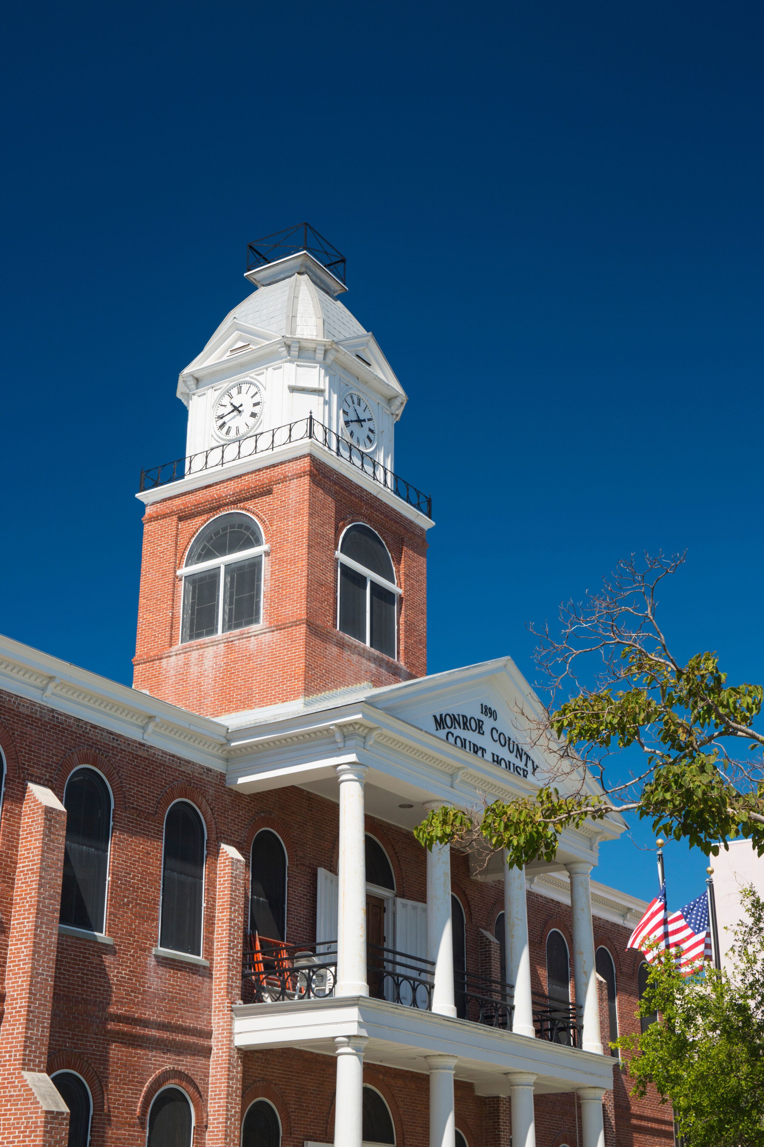 Victorian brick-built clock tower of the Monroe County Court House, Old Town, Key West, Florida Keys, Florida, United States of America, North America