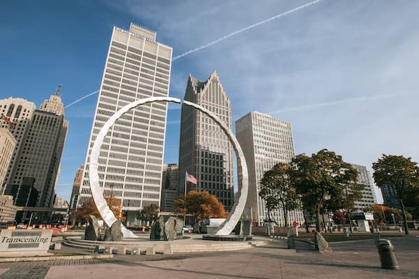 Downtown Detroit featuring a city