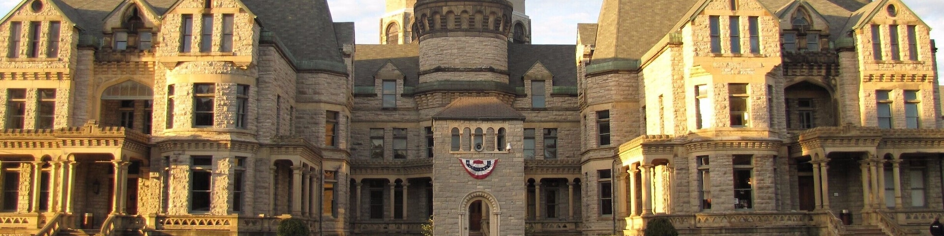 Mansfield Reformatory - this used to be a working prison but has been abandoned for many years. It's a gorgeous structure. The Shawshank Redemption was filmed here.