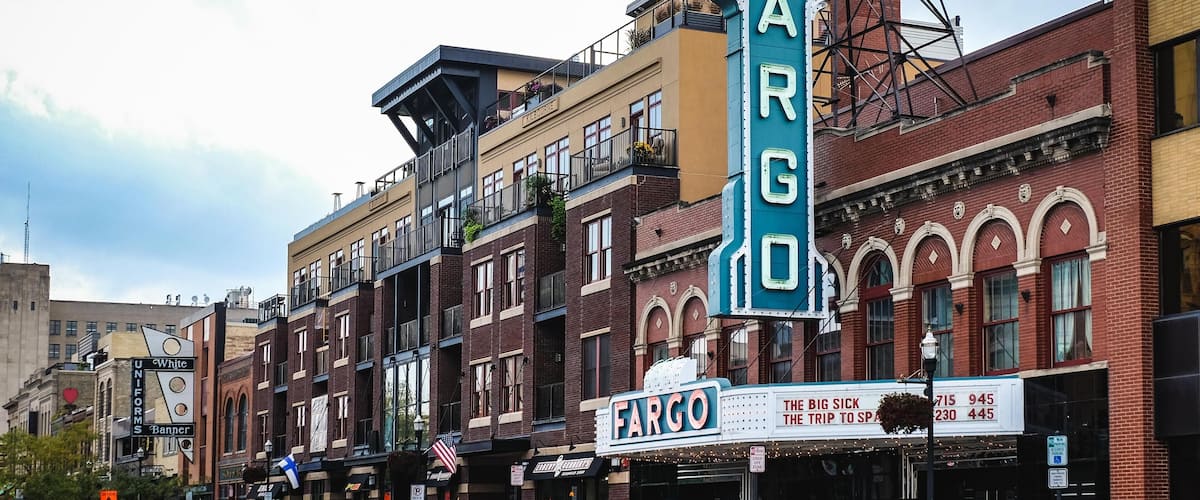 The Fargo Theater in the downtown Fargo, North Dakota, USA. Image shot 11/2017. Exact date unknown.