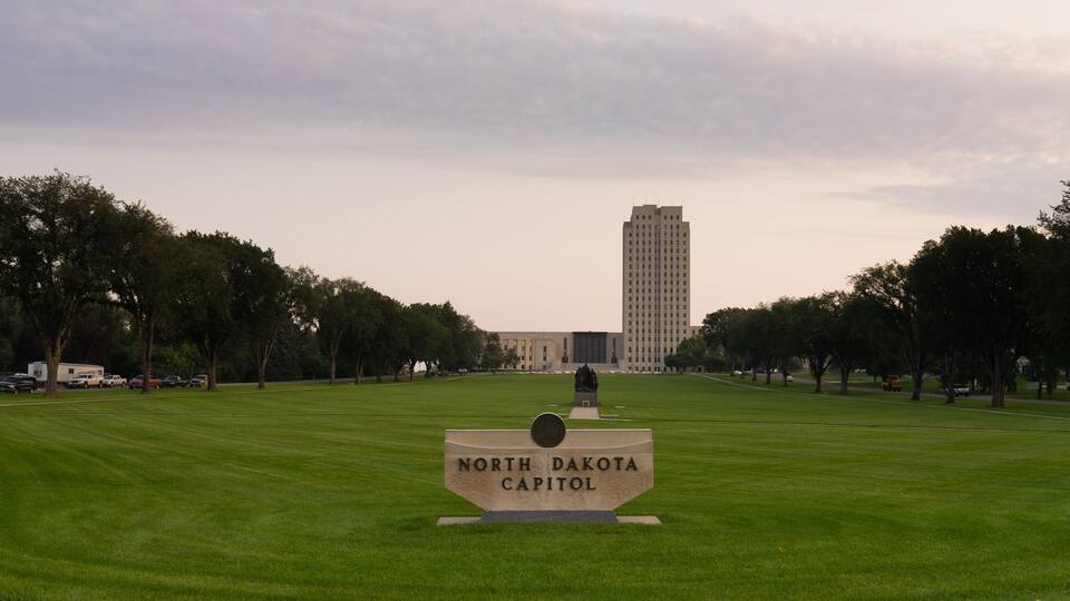 Wide Panoramic North Dakota Capital Building Bismarck