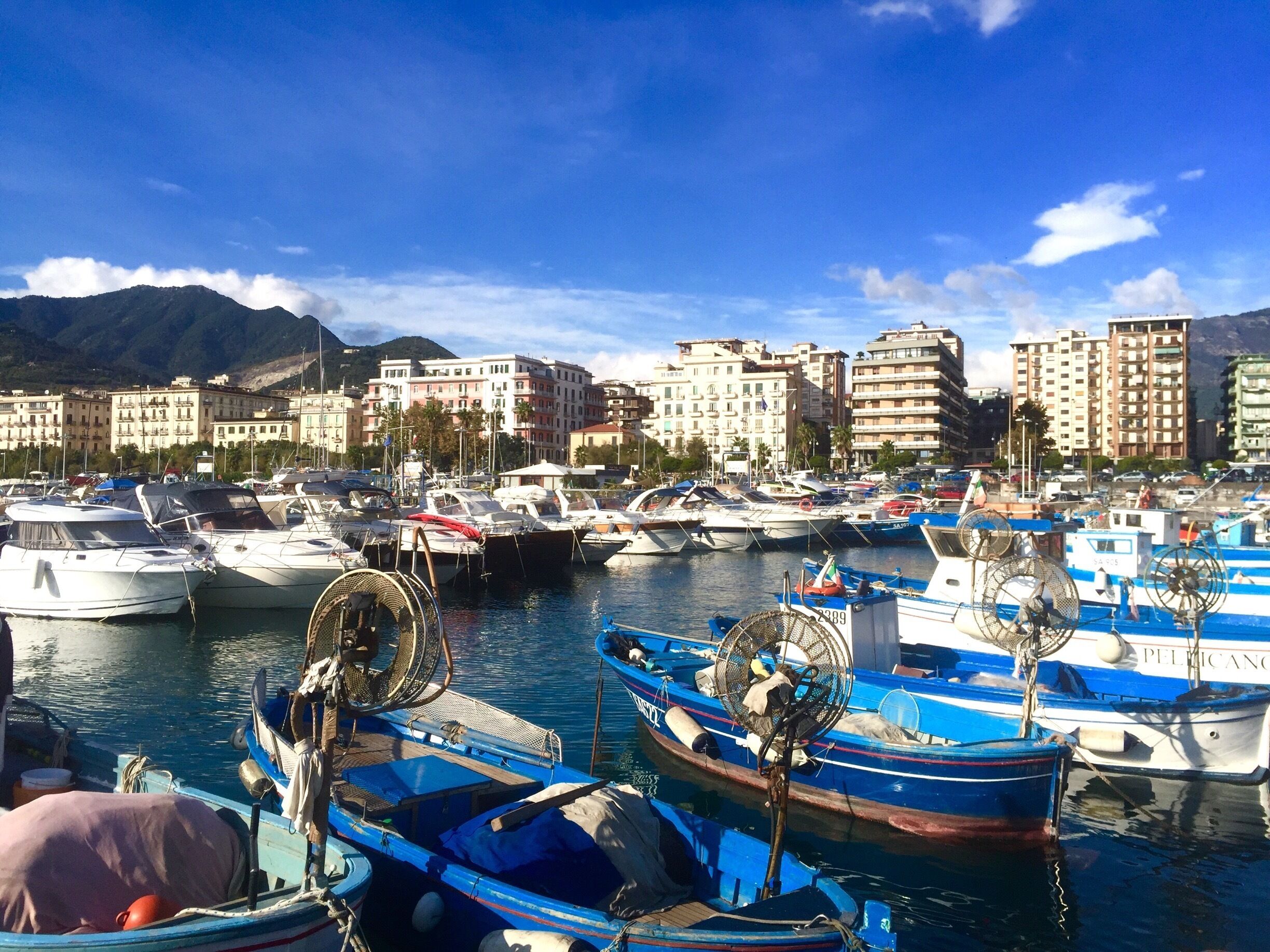 Salerno geographically lies in the center of the Tourist Triangle of the 3 Ps (Pompei, Paestum and Positano). The Duomo is in the center of the Main Street downtown.
