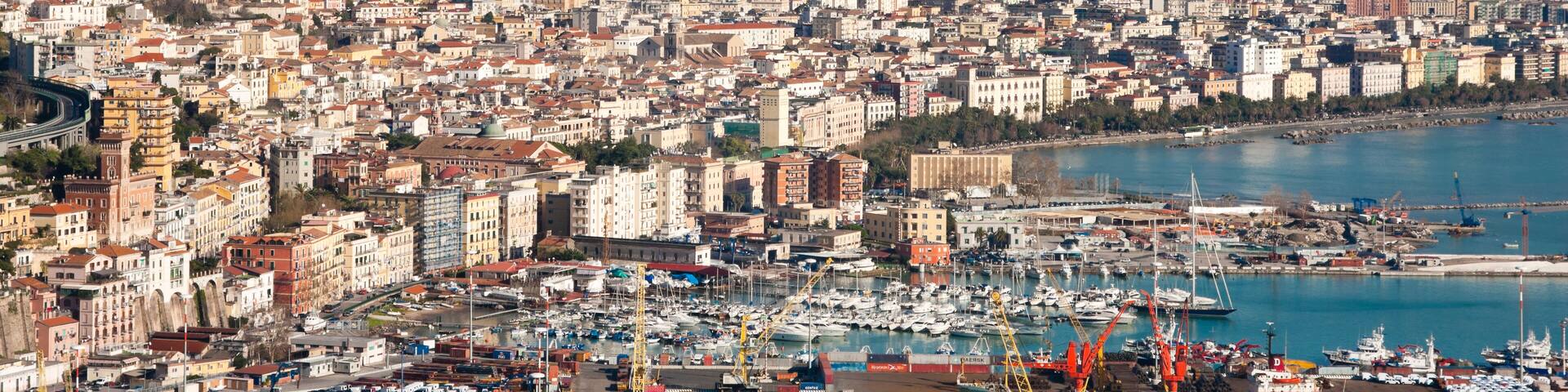 Landscape of the city of Salerno in Italy