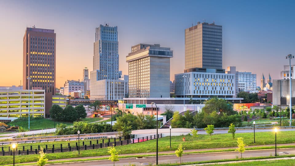 Akron, Ohio, USA Town Skyline