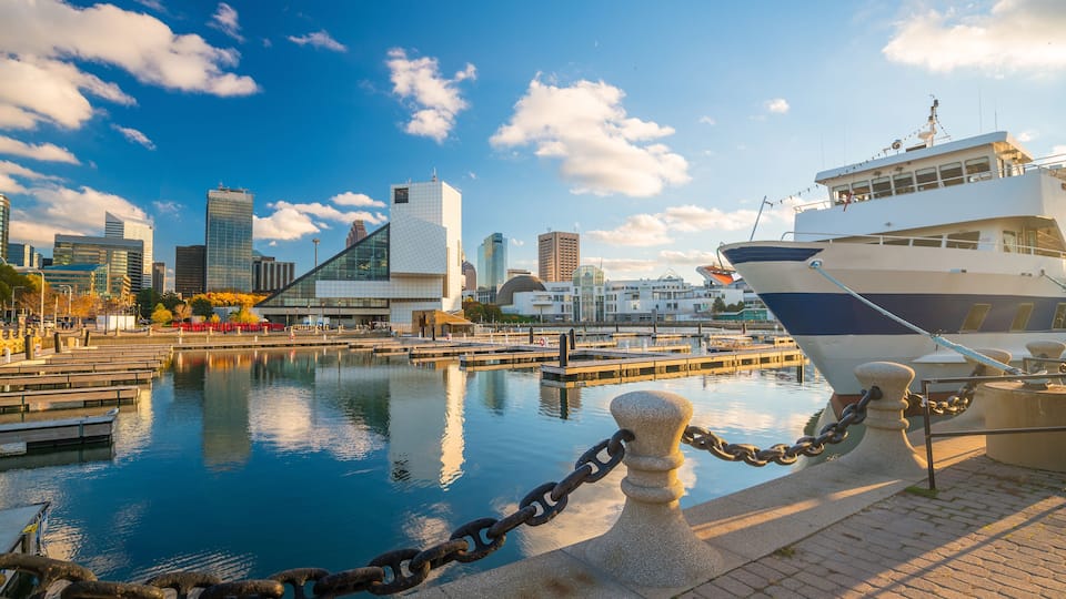 Downtown Cleveland skyline from the lakefront in Ohio USA; Shutterstock ID 535269436