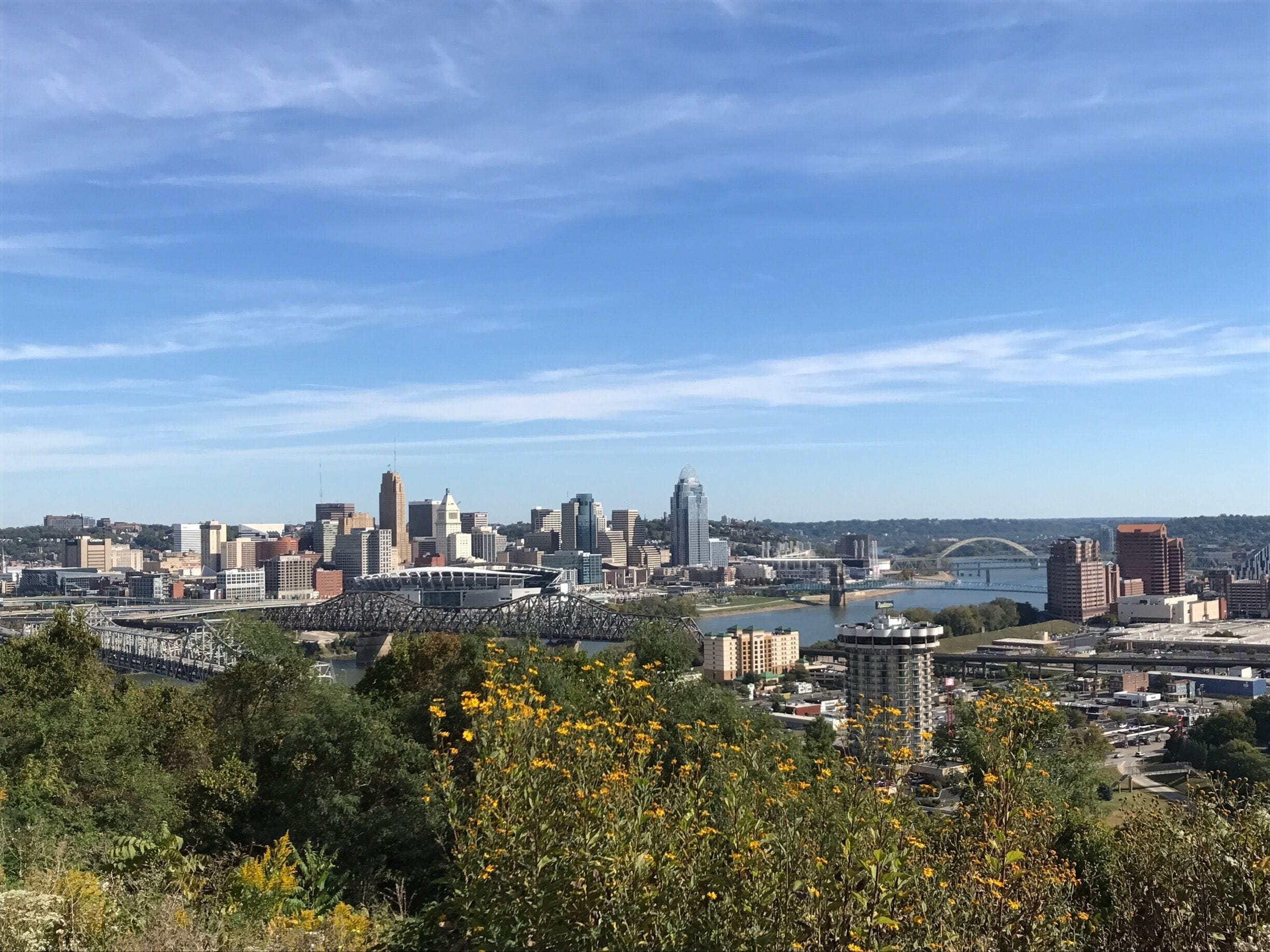 Great view of Cincinnati from Devou Park in Covington, KY