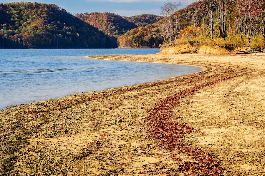 Cave run lake in autumn; Morehead, kentucky, united states of america